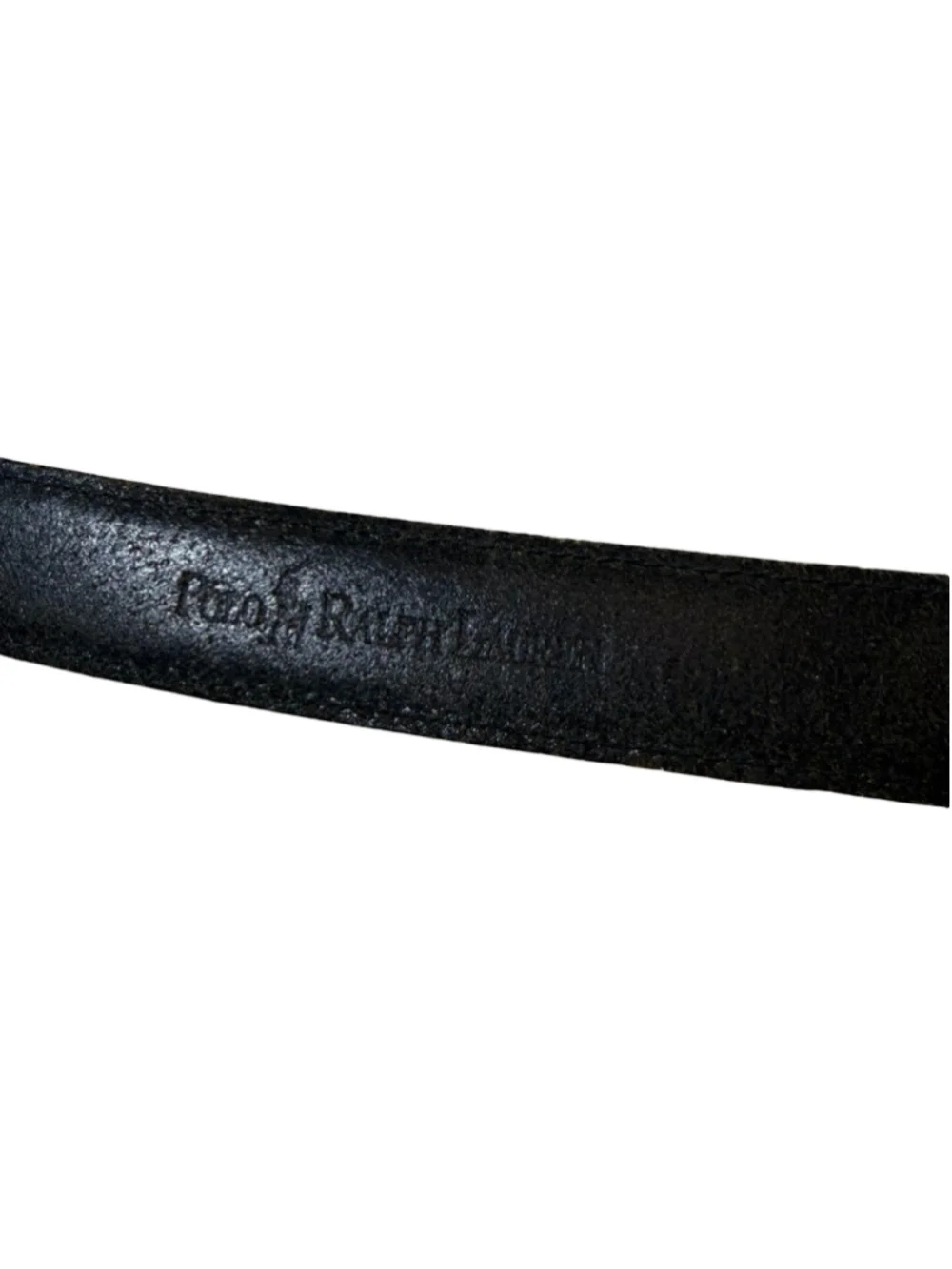 Polo Ralph Lauren Black Leather Skinny Belt Brass Buckle No Size